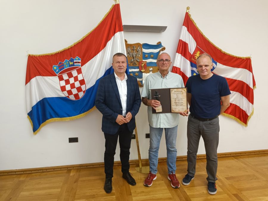 Povodom dobivene Nagrade Milan Neralić  od Hrvatskog olimpijskog odbora župan Anđelko Stričak priredio prijem za Kre&scaron;imira Čopa